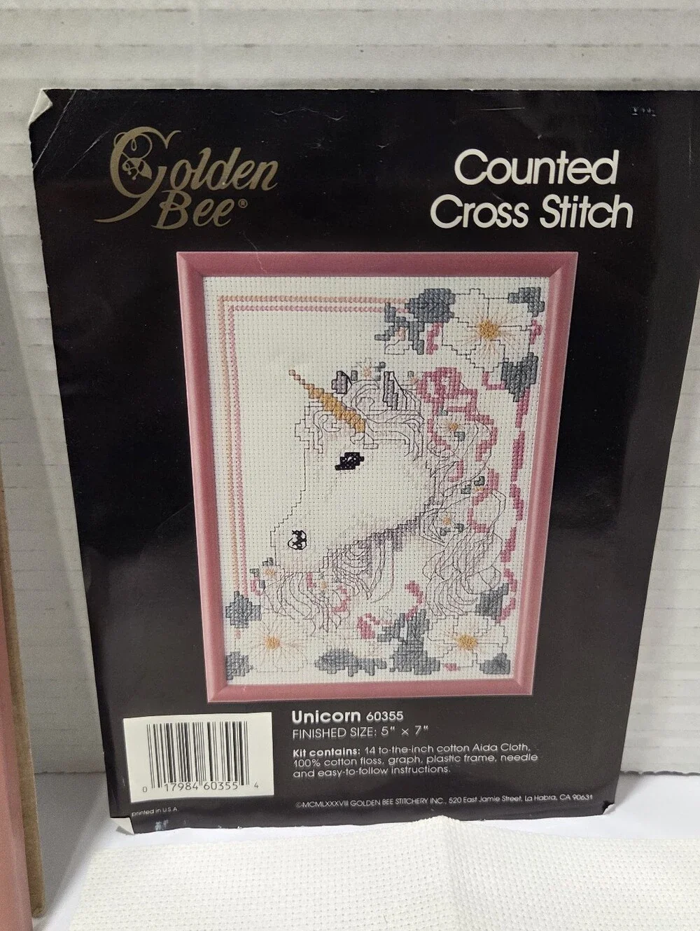 Golden Bee Vintage 1988 Unicorn Counted Cross Stitch Kit Opened